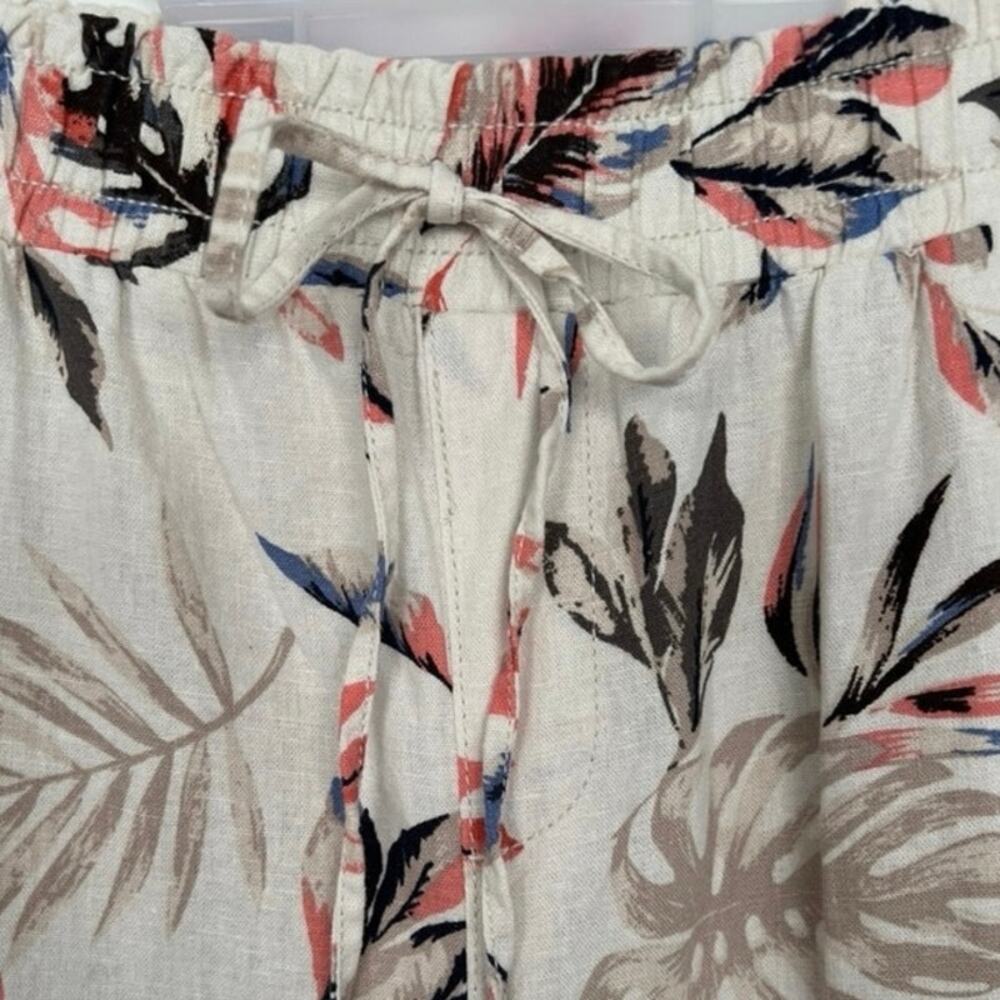 Briggs Linen Blend Floral Wide Leg Pull On Pants Women’s XL Boho Beach Resort - Picture 4 of 7